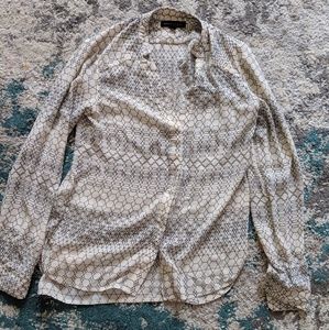 Black and White Banana Republic Long Sleeve Blouse